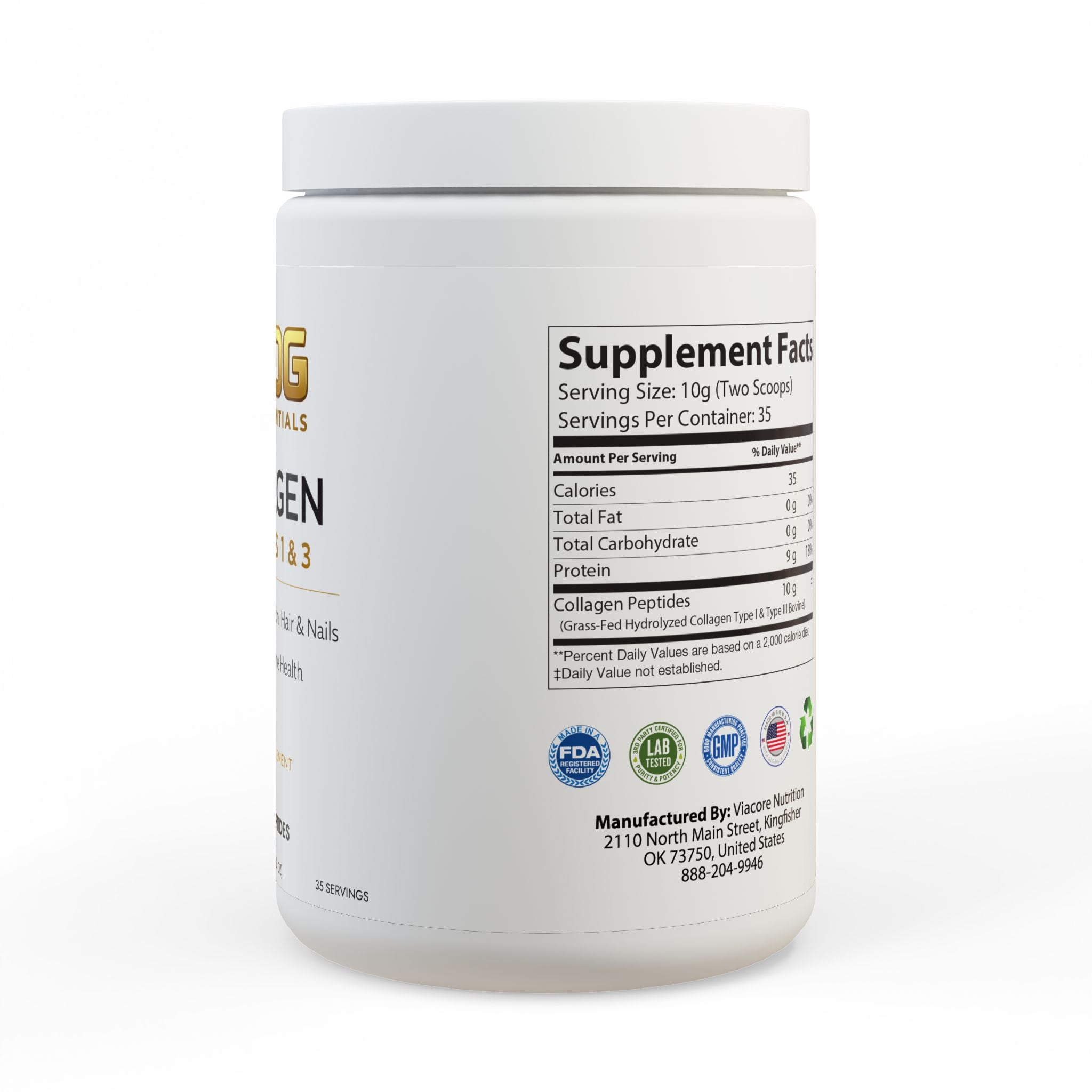 Collagen Peptides Type I & III Supplement (350g, 12.3oz)